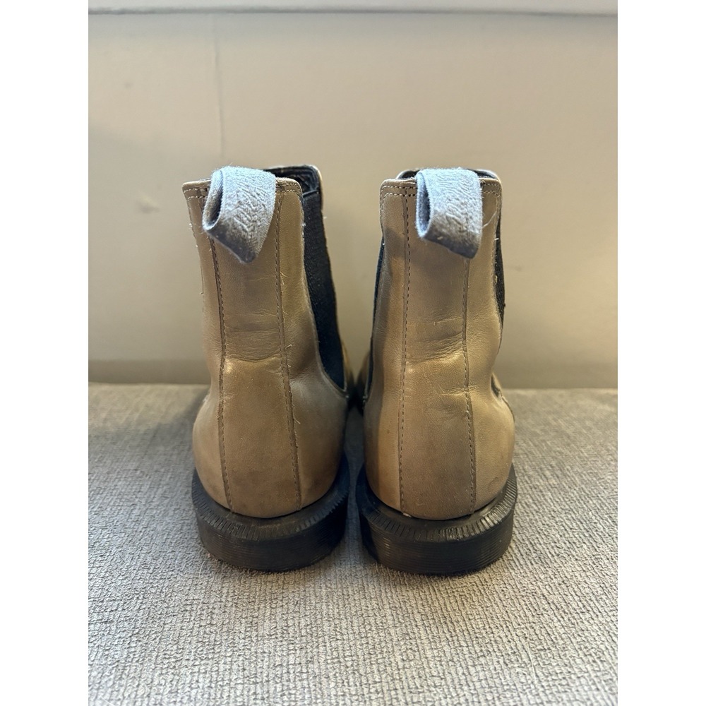 Dr Martens Flora Grey Beige Servo Leather Pull On Ankle Boots Size 6 - Picture 4 of 8